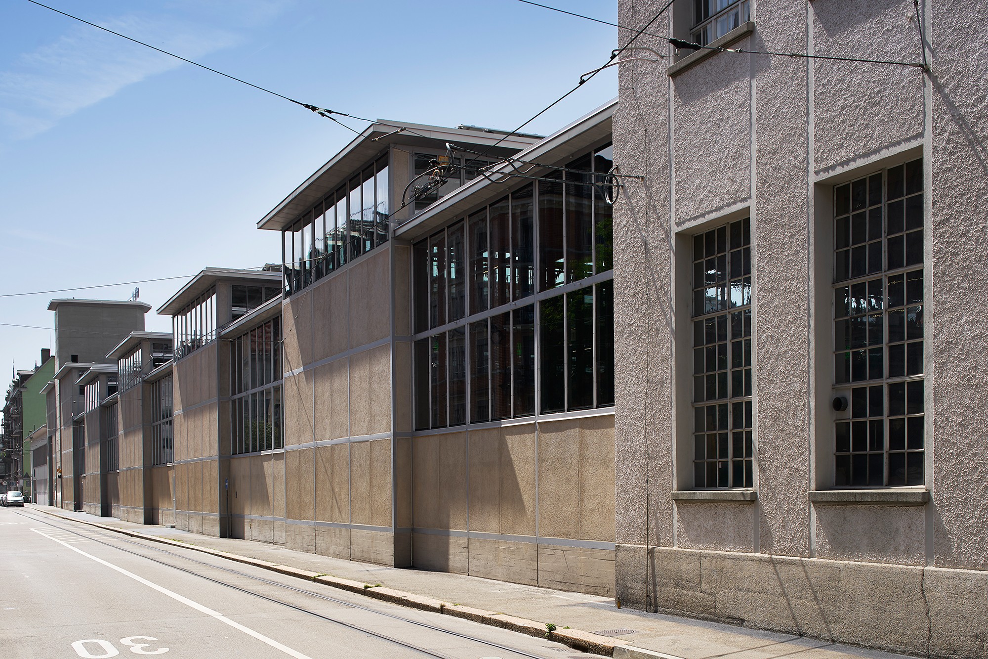 Depothalle Elisabethenstrasse, Ansicht Nordost-Fassade (Bild: Dominic Büttner, Zürich)